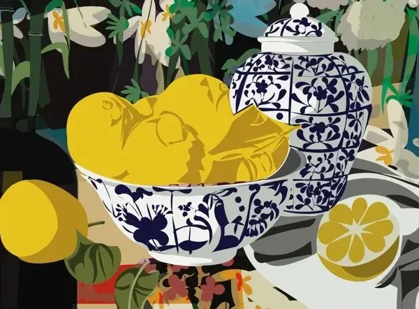 Les citrons de Menton - Peinture de Caroline Moisan